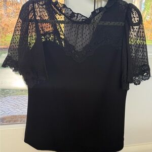 Rebecca Taylor Black Lace Blouse